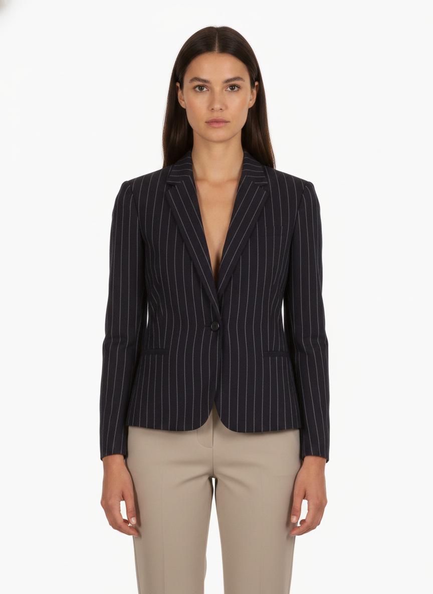 Blazer Bleu à Rayures Blanches - Taille M/38