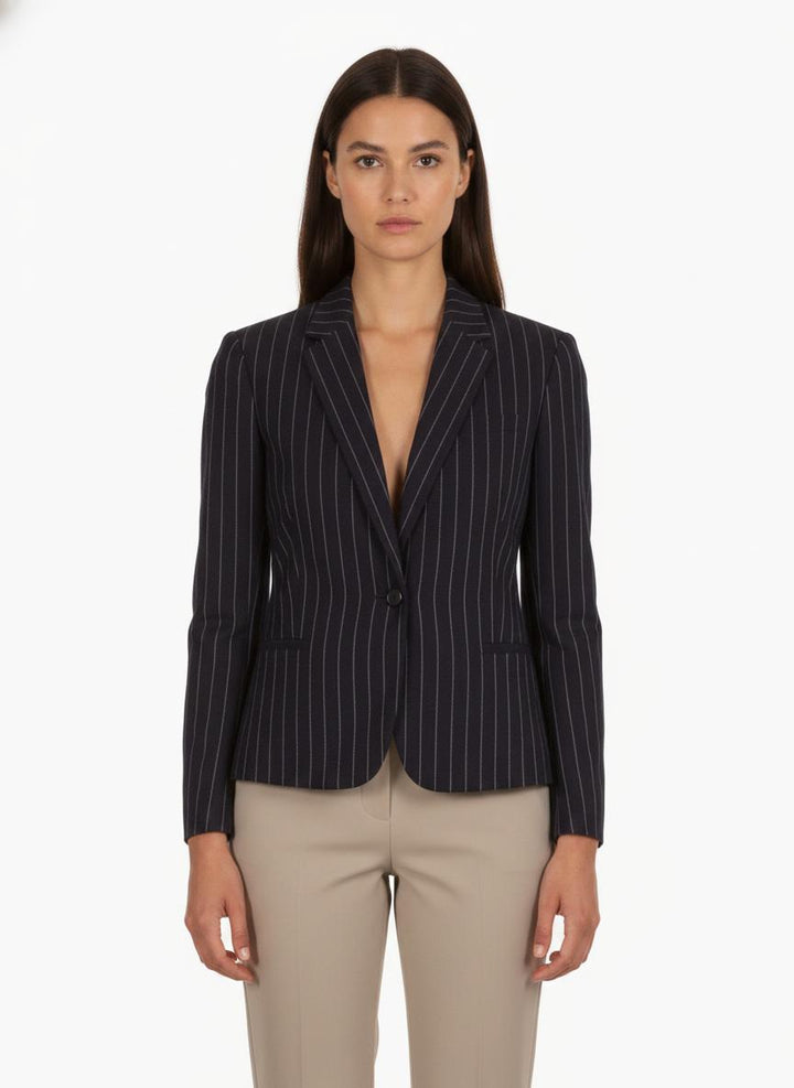 Blazer Bleu à Rayures Blanches - Taille M/38