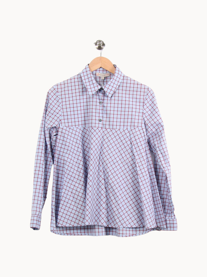 Chemise À Carreaux Bleue et Rouge - Taille M/38 de la marque Paul & Joe Sister | PARAD63860 - Vendu par Paradigme - Image 2