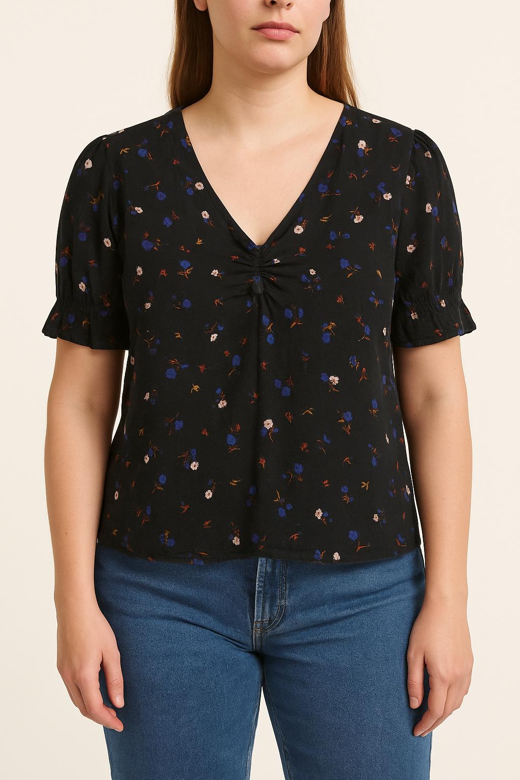 Blouse Noire et Fleurie - Taille L/40 de la marque Sessùn | PARAD63863 - Vendu par Paradigme - Image 1