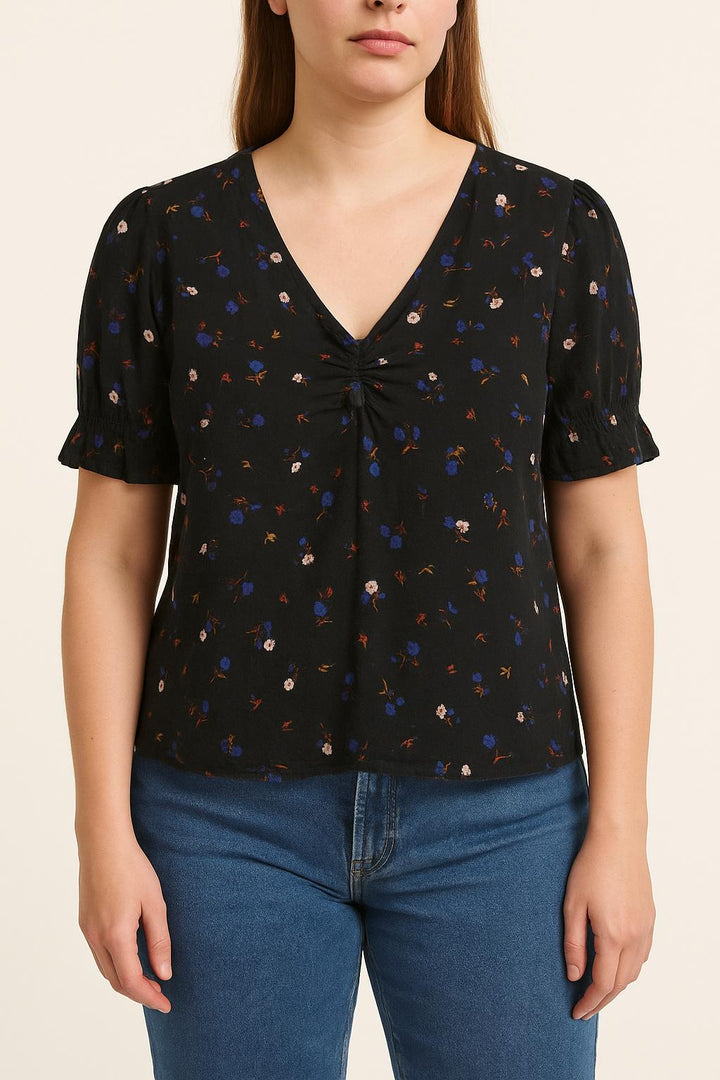 Blouse Noire et Fleurie - Taille L/40 de la marque Sessùn | PARAD63863 - Vendu par Paradigme - Image 1