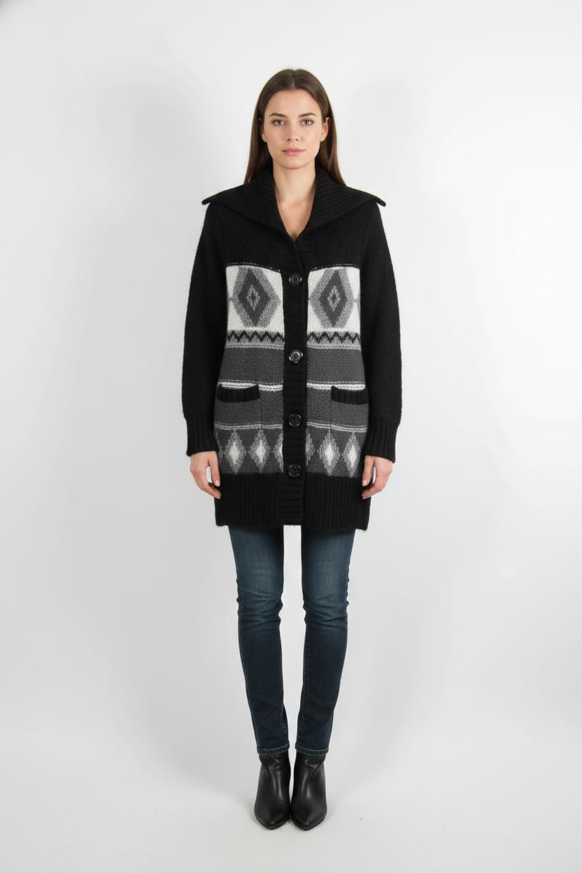Cardigan Noir et Gris - Taille M/38