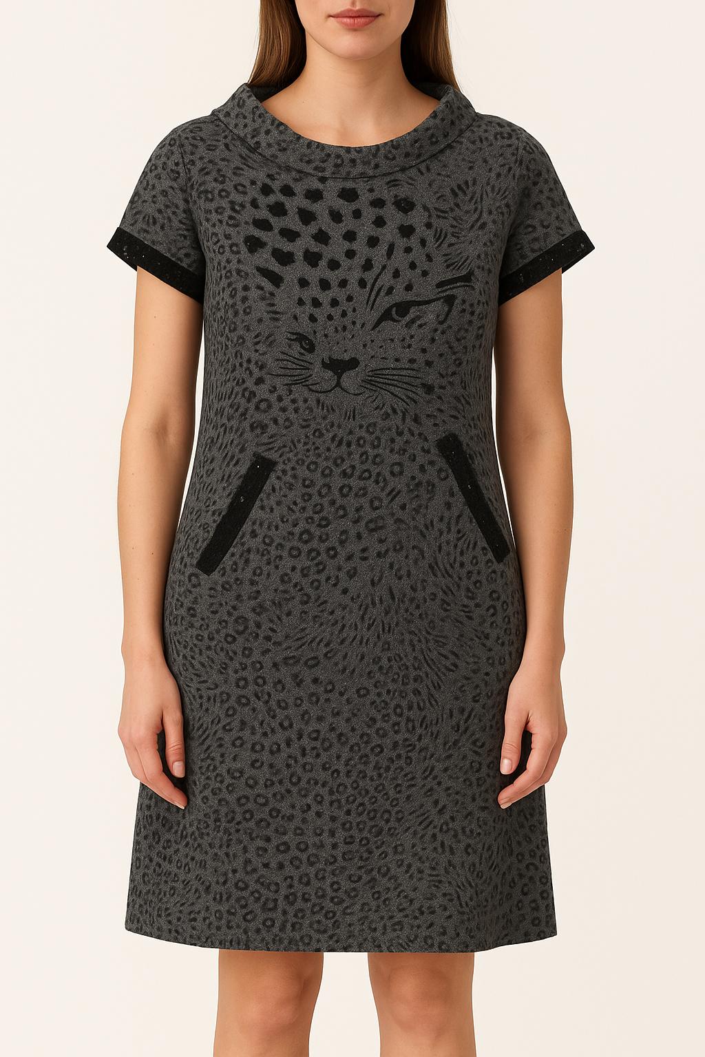 Robe Droite Grise et Noire - Taille S/36 de la marque Derhy | PARAD63866 - Vendu par Paradigme - Image 1