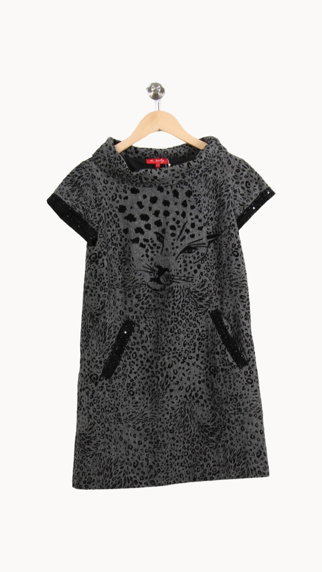 Robe Droite Grise et Noire - Taille S/36 de la marque Derhy | PARAD63866 - Vendu par Paradigme - Image 2