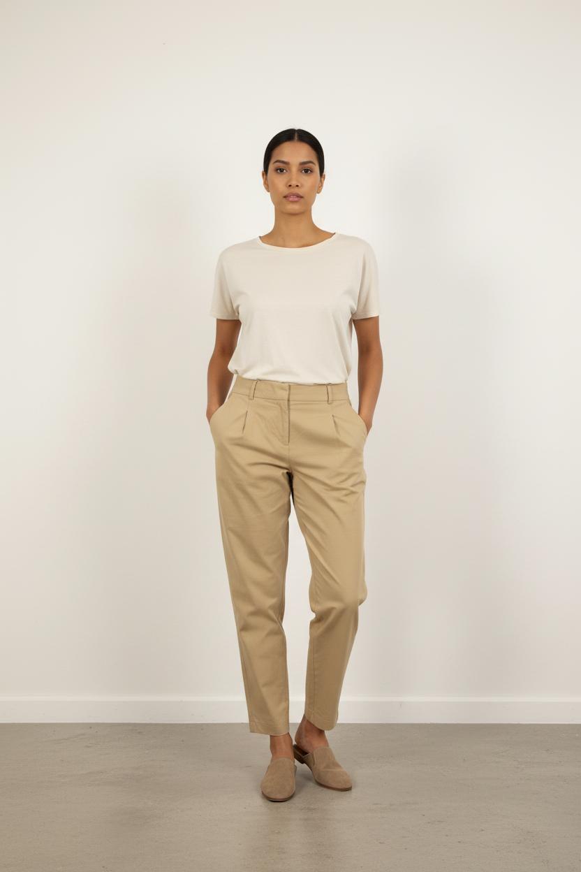 Pantalon Carotte Beige - Taille M/38
