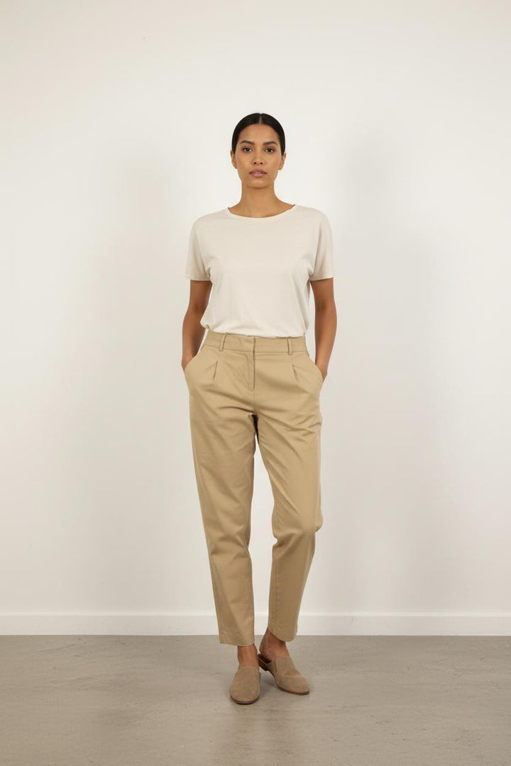 Pantalon Carotte Beige - Taille M/38