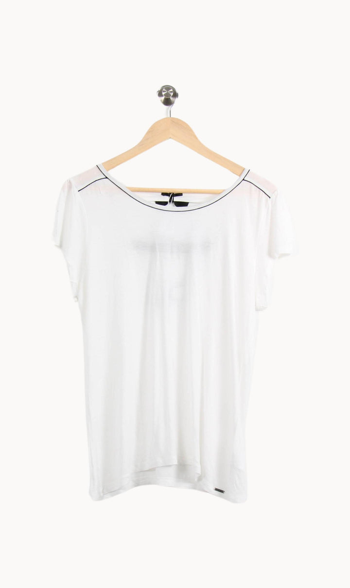 T-shirt Blanc et Noir - Taille L/40 de la marque IKKS | PARAD63931 - Vendu par Paradigme - Image 4