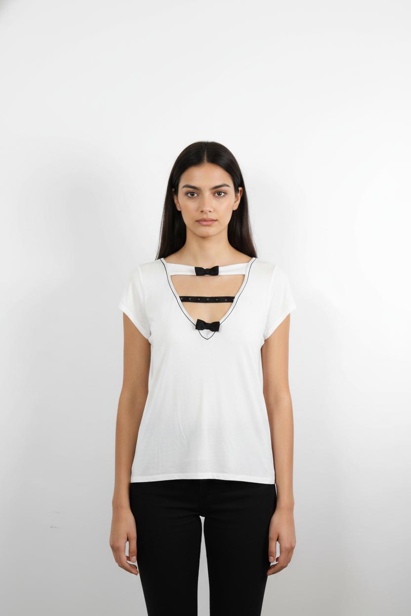 T-shirt Blanc et Noir - Taille L/40