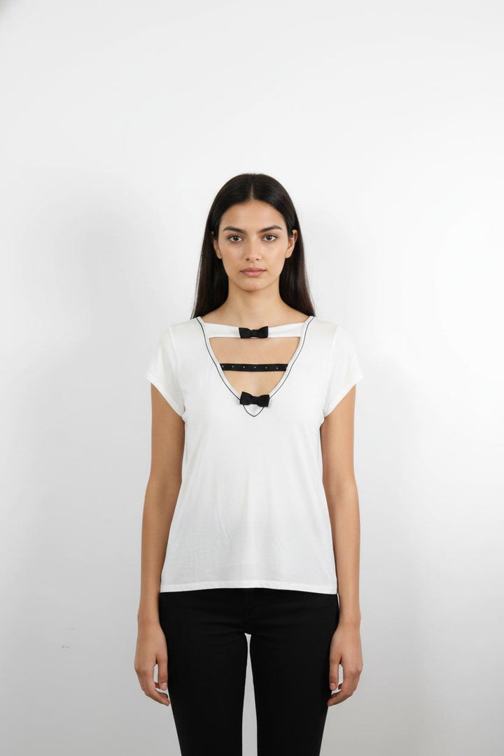 T-shirt Blanc et Noir - Taille L/40