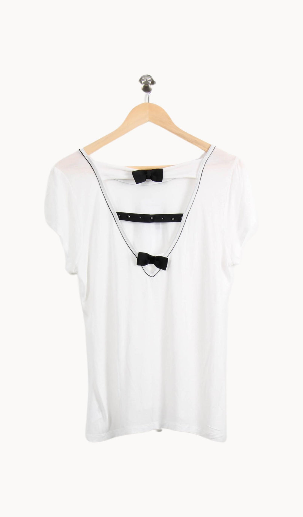 T-shirt Blanc et Noir - Taille L/40 de la marque IKKS | PARAD63931 - Vendu par Paradigme - Image 2
