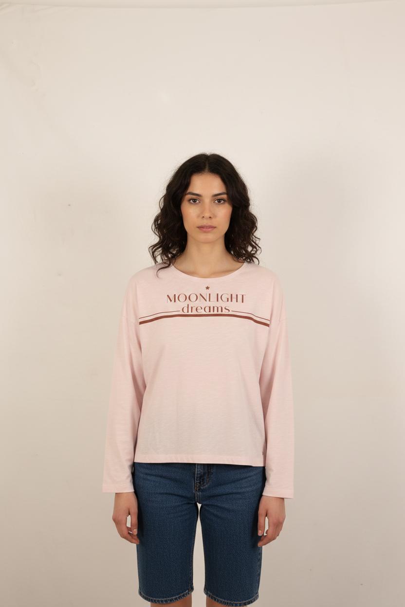 Tee-shirt à Manches Longues Rose - Taille M/38