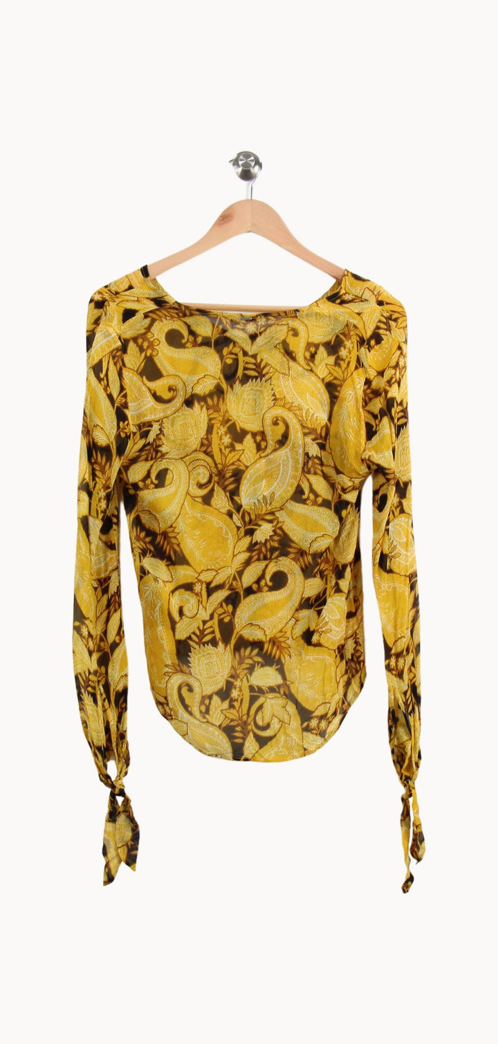 Blouse Jaune et Noire - Taille S/36 de la marque IKKS | PARAD63951 - Vendu par Paradigme - Image 4