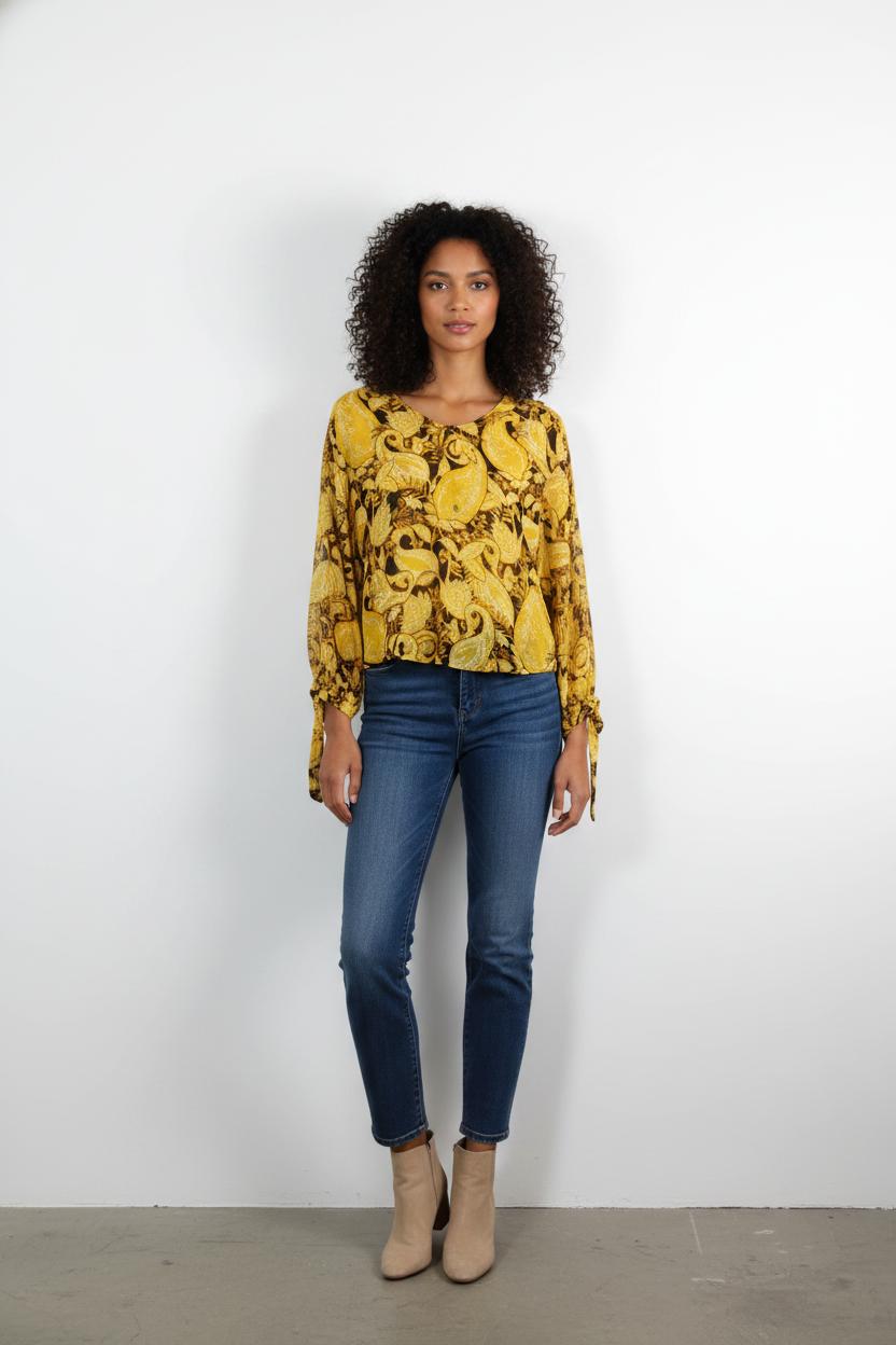Blouse Jaune et Noire - Taille S/36