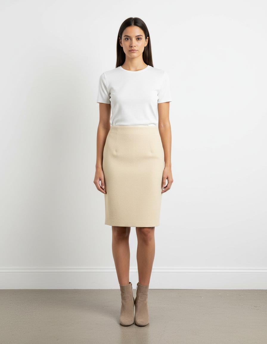 Jupe Drapée Beige - Taille S/36