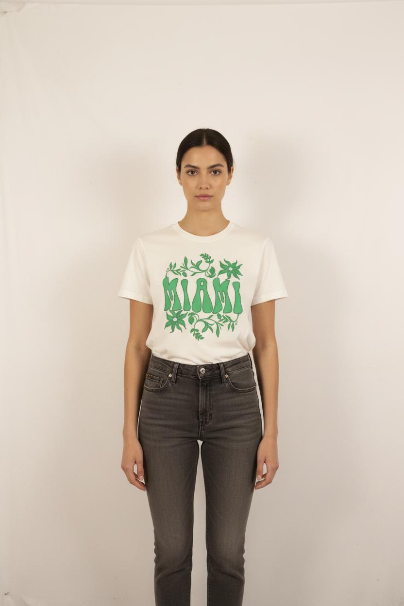 Tee-shirt Blanc et Vert - Taille S/36
