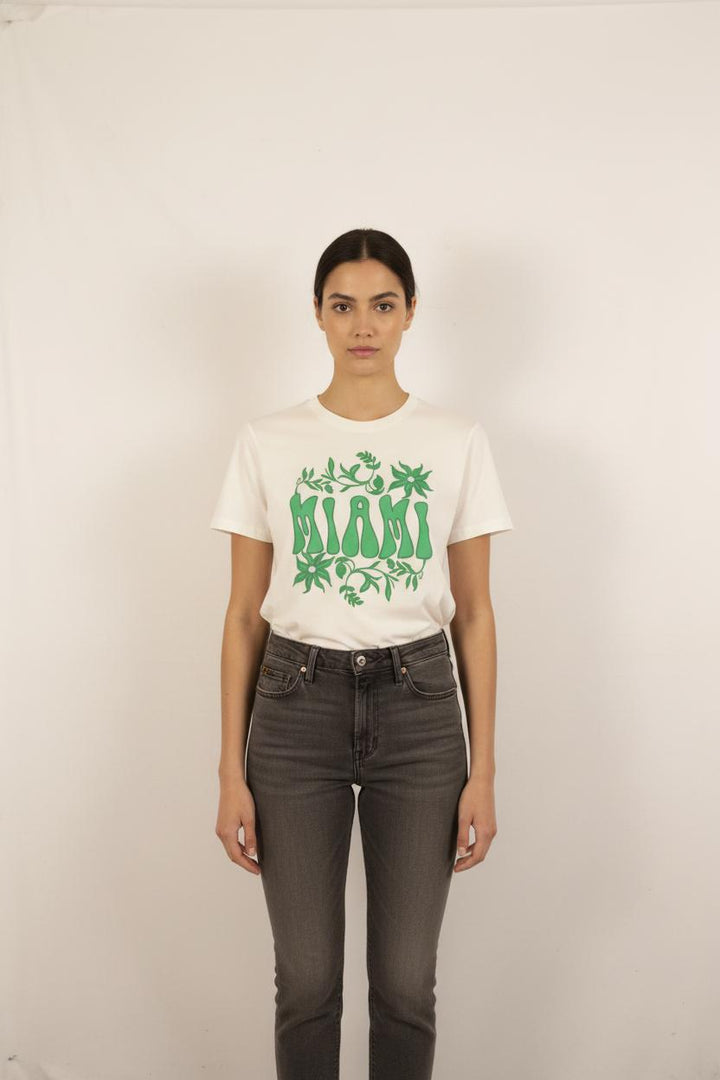 Tee-shirt Blanc et Vert - Taille S/36