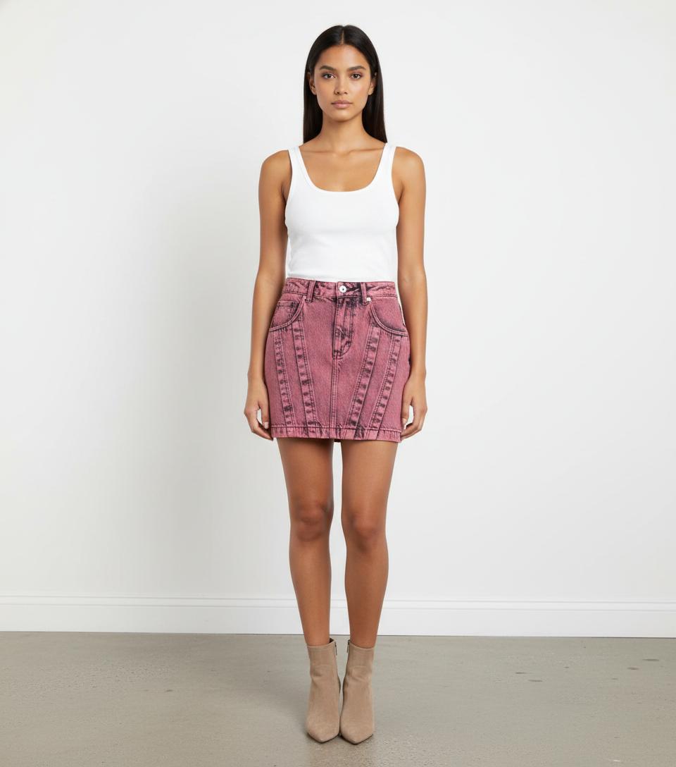 Jupe en Jean Rose - Taille S/36
