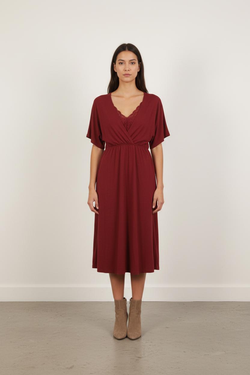 Robe Midi Bordeaux - Taille XS/34