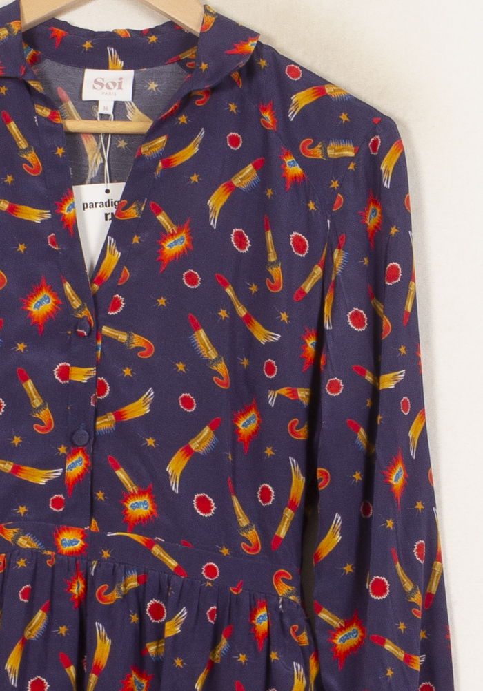 Robe Courte Bleue et Rouge - Taille S/36 de la marque Bérénice | PARAD64022 - Vendu par Paradigme - Image 3