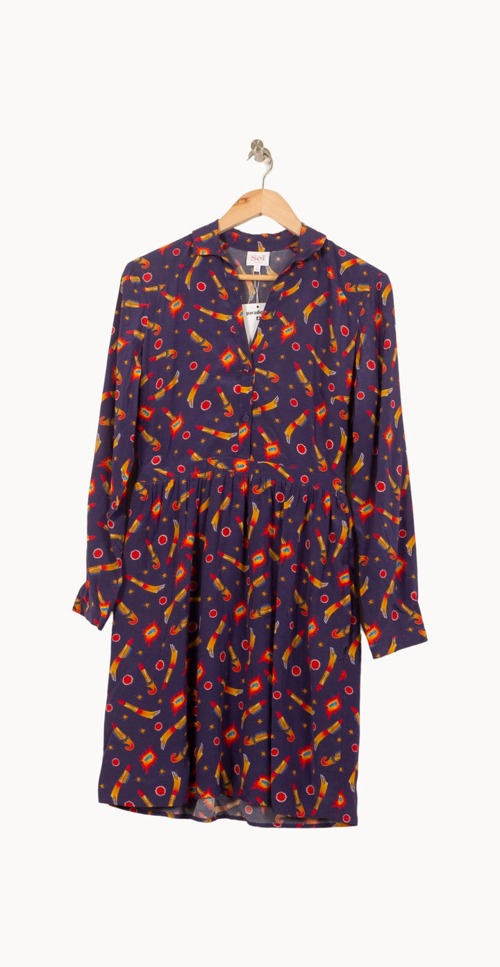 Robe Courte Bleue et Rouge - Taille S/36 de la marque Bérénice | PARAD64022 - Vendu par Paradigme - Image 2