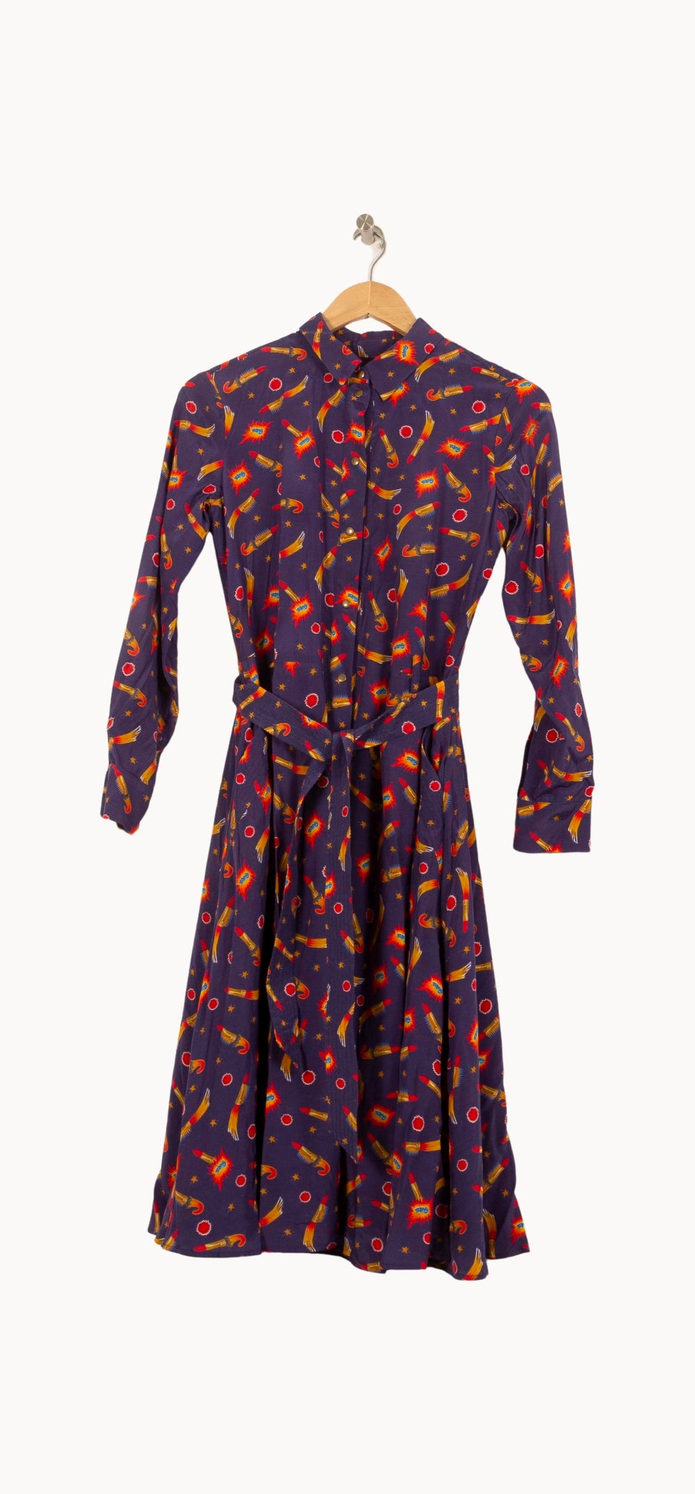 Robe Chemise Bleue et Jaune - Taille S/36 de la marque Soi Paris | PARAD64023 - Vendu par Paradigme - Image 2