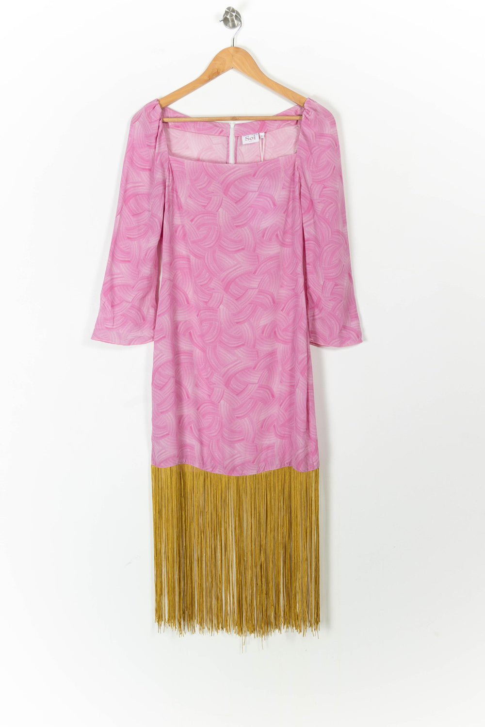 Robe à Franges Rose et Jaune - Taille S/36 de la marque Soi Paris | PARAD64025 - Vendu par Paradigme - Image 2