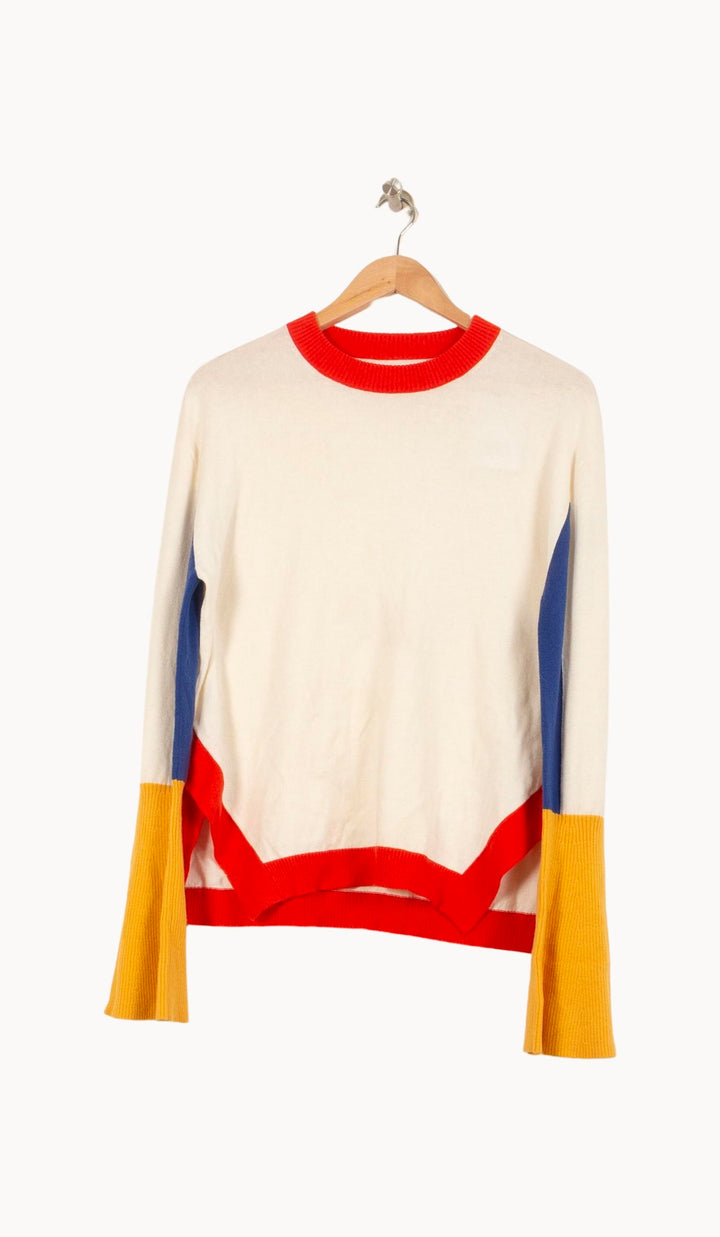 Pull Blanc Rouge Bleu et Jaune - Taille S/36 de la marque Bérénice | PARAD64026 - Vendu par Paradigme - Image 2