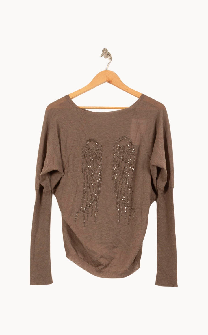 Pull Marron - Taille S/36 de la marque Bérénice | PARAD64032 - Vendu par Paradigme - Image 4