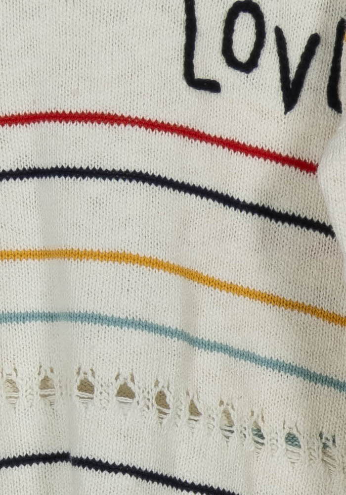 Pull Blanc à Rayures - Taille S/36 de la marque Bérénice | PARAD64037 - Vendu par Paradigme - Image 3
