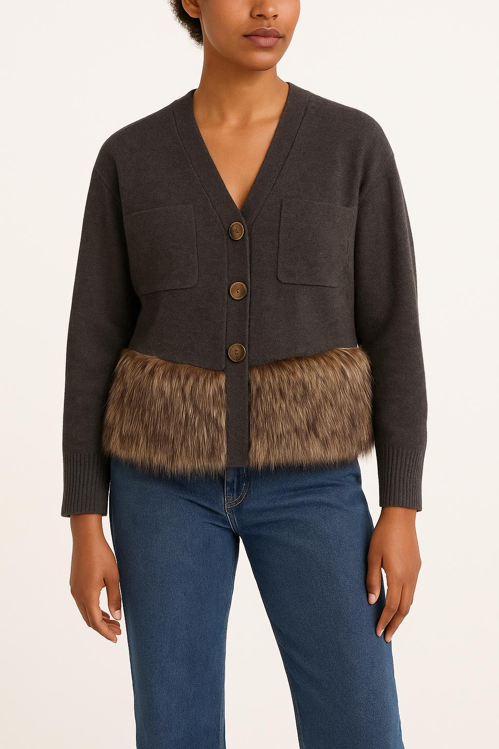 Veste Grise et Marron - Taille S/36 de la marque Bérénice | PARAD64082 - Vendu par Paradigme - Image 1