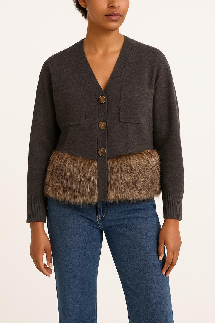 Veste Grise et Marron - Taille S/36 de la marque Bérénice | PARAD64082 - Vendu par Paradigme - Image 1