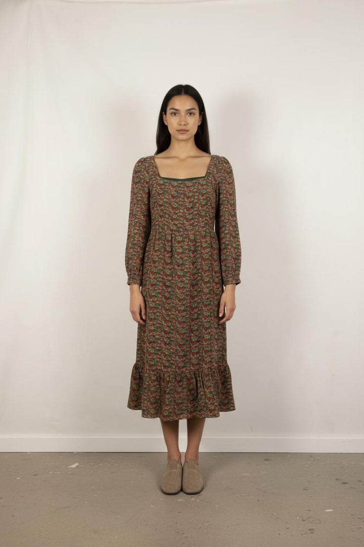 Robe Mi-longue Verte et Rouge - Taille XS/34