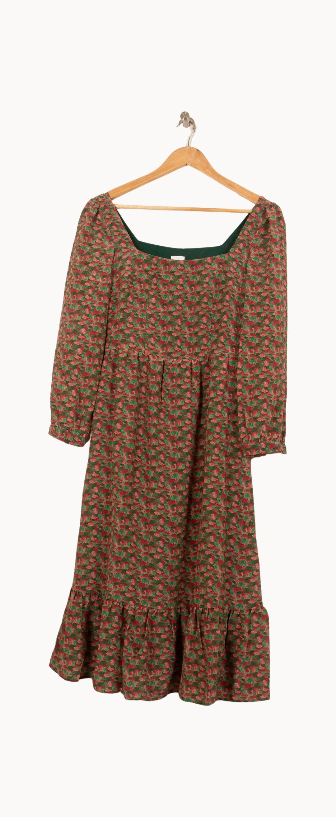 Robe Mi-longue Verte et Rouge - Taille XS/34 de la marque Soi Paris | PARAD64103 - Vendu par Paradigme - Image 2