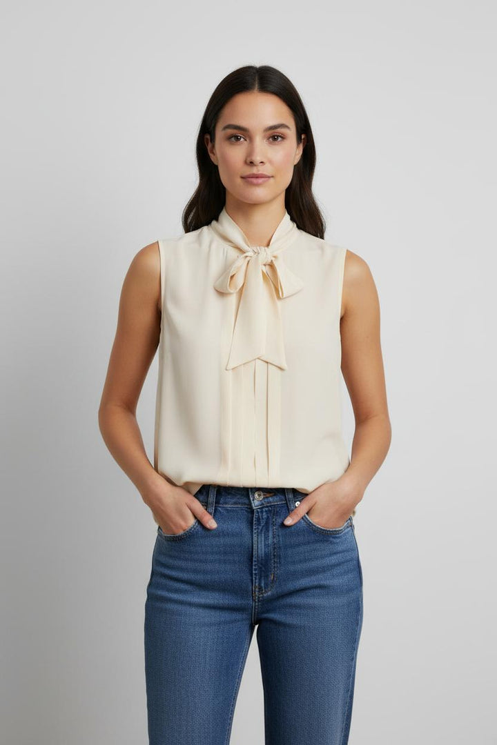 Blouse Sans Manches Beige - Taille L/40