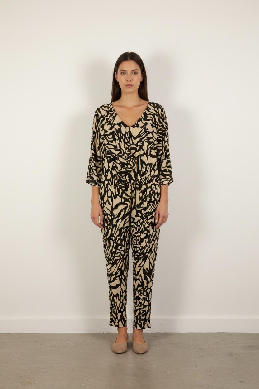 Robe Longue Noire et Beige - Taille XS/34