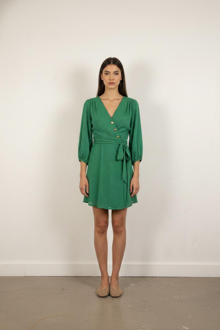 Robe Portefeuille Verte - Taille S/36