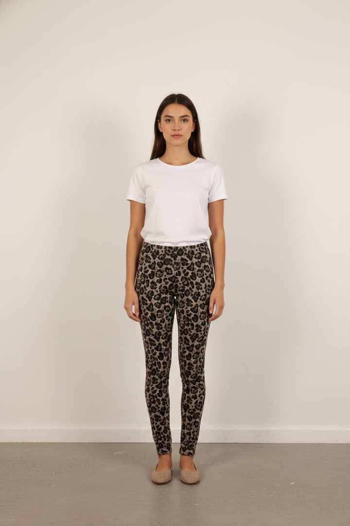 Legging Léopard Marron et Noir - Taille M/38