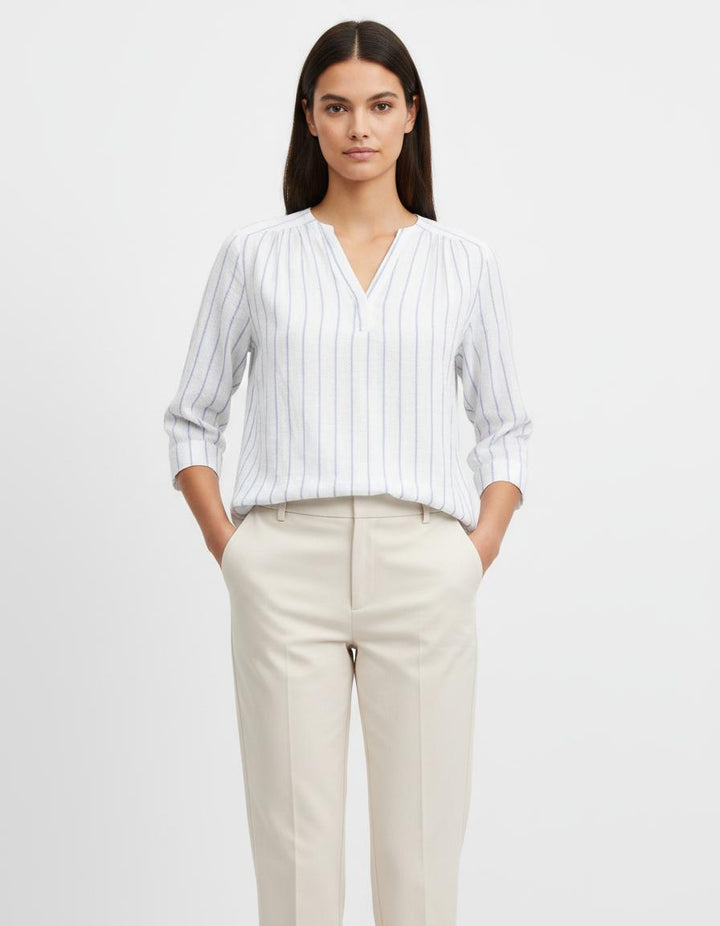 Blouse Blanche et Bleue - Taille M/38