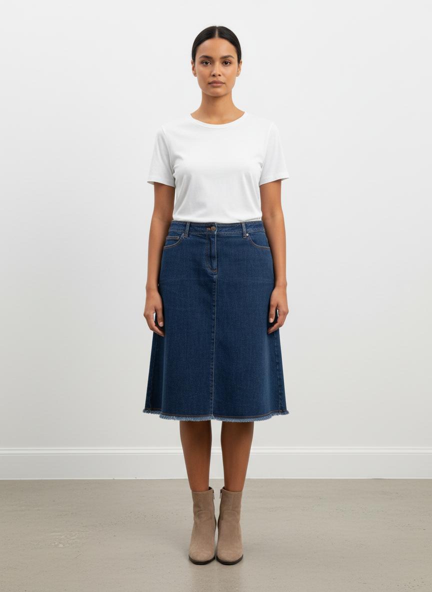 Jupe Midi Bleue - Taille L/40