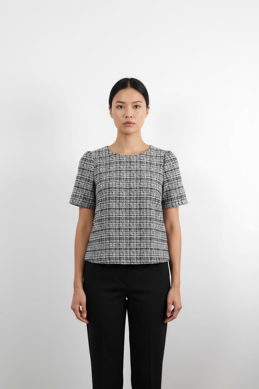 Top Manches Courtes Noir et Blanc - Taille S/36