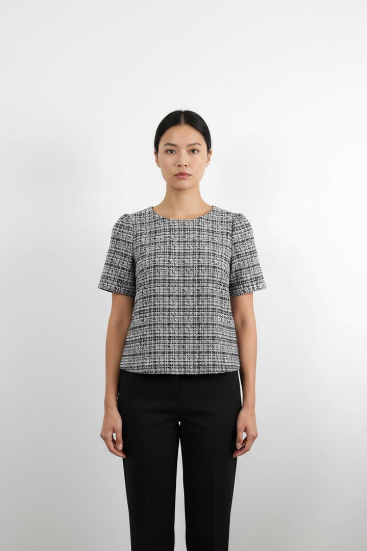 Top Manches Courtes Noir et Blanc - Taille S/36