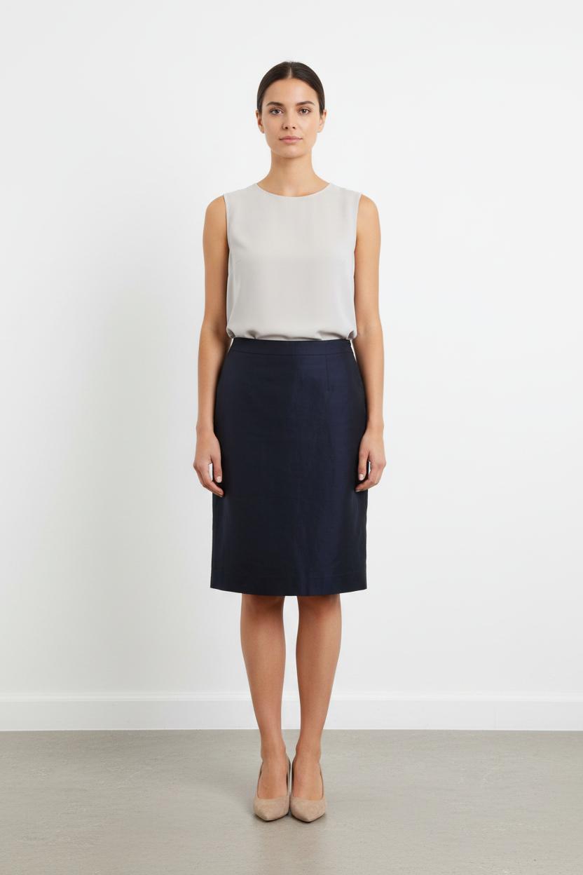 Jupe Droite Bleue - Taille M/38