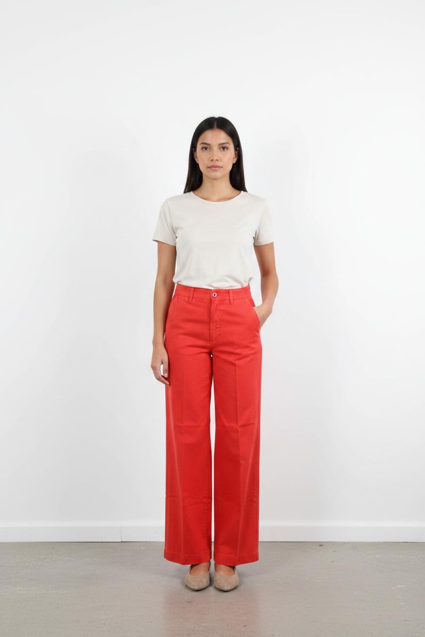 Pantalon Large Rouge - Taille S/36