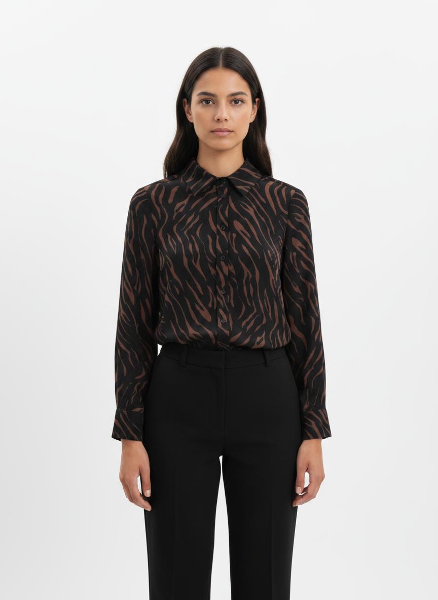 Chemise Noire et Marron - Taille S/36
