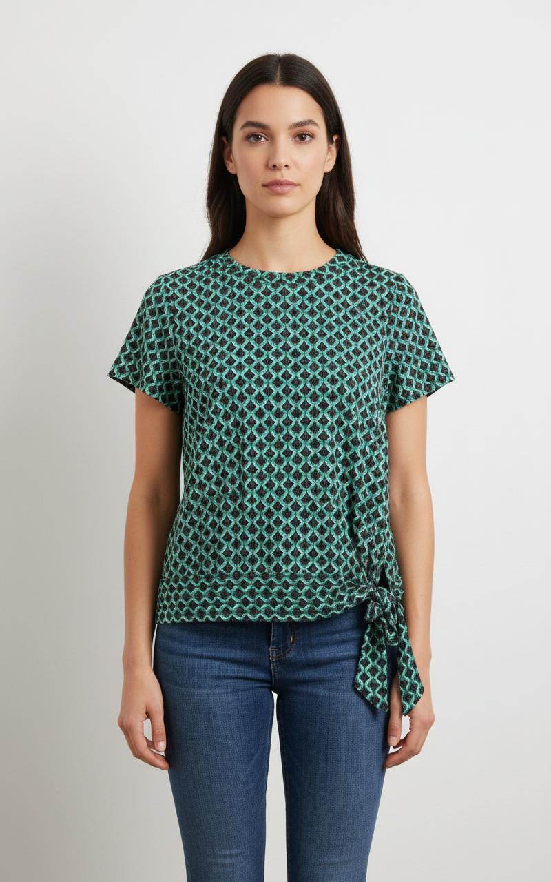 Blouse Verte et Noire - Taille XS/34