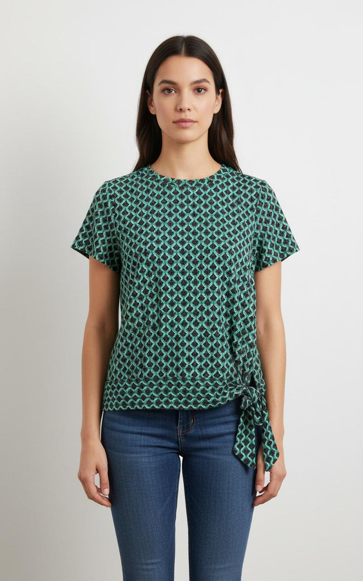 Blouse Verte et Noire - Taille XS/34