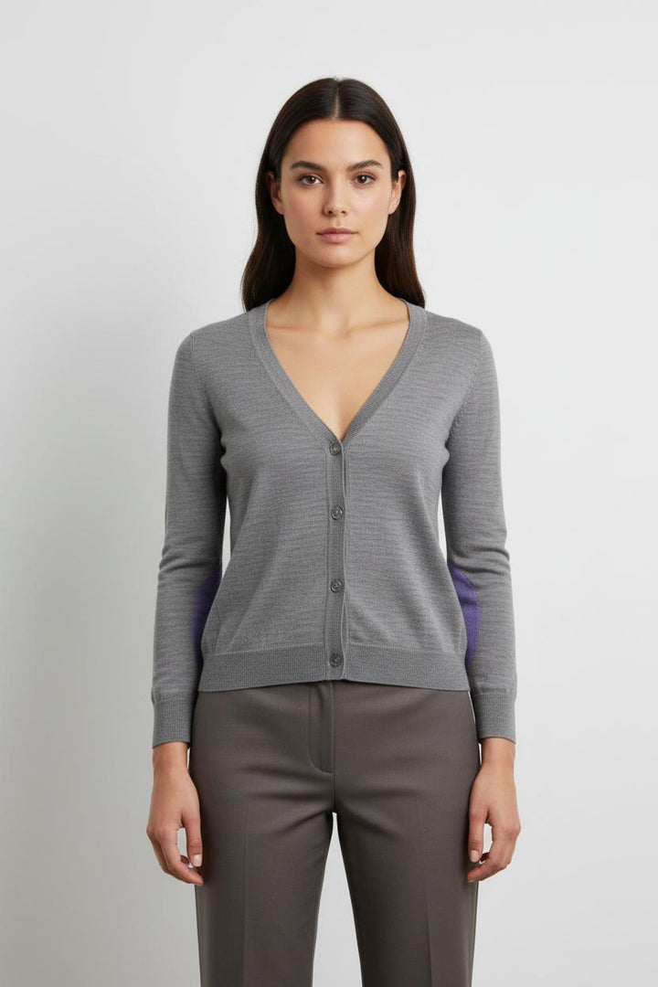 Cardigan Gris et Violet - Taille S/36