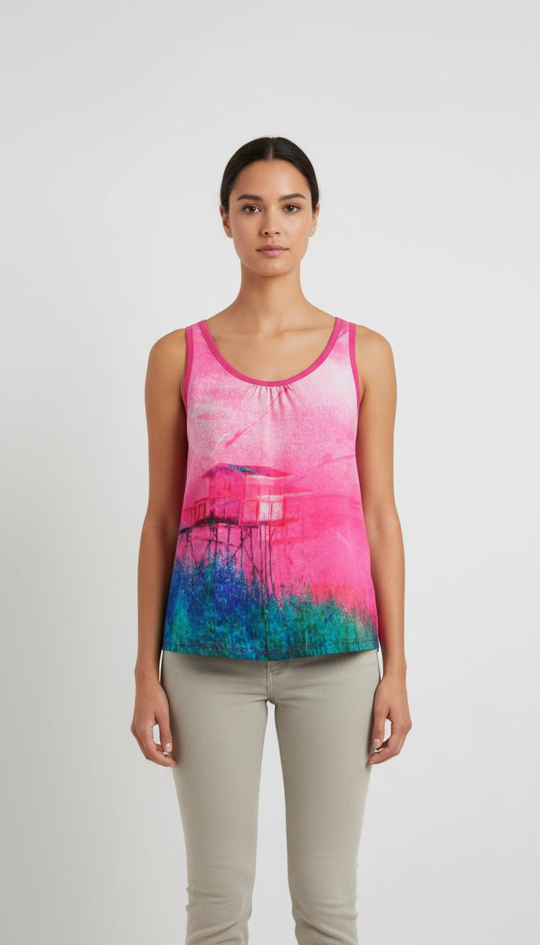 Débardeur Rose et Bleu - Taille L/40