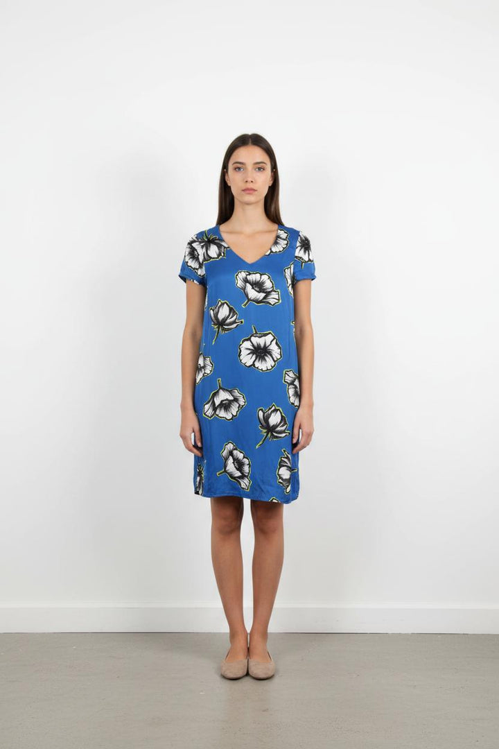Robe Fleurie Bleue et Blanche - Taille S/36