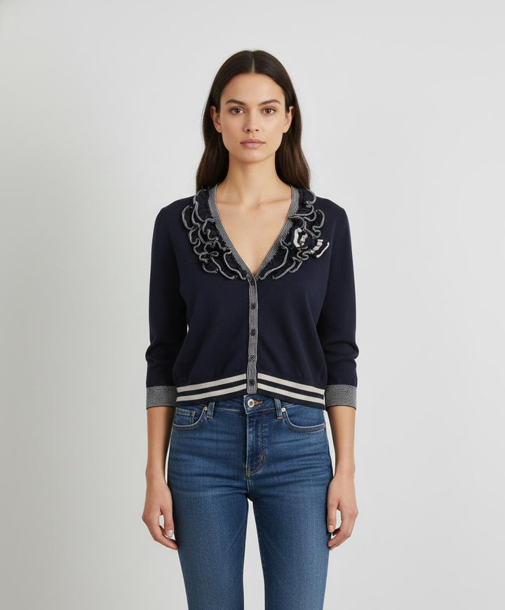 Cardigan Bleu et Blanc - Taille L/40